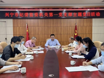 兴宁市纪委监委机关第一党支部召开主题党日活动