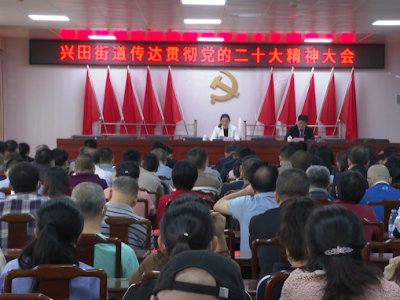 兴宁市兴田街道召开党员干部大会，传达学习贯彻党的二十大精神