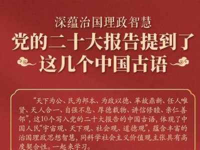 党的二十大报告，提到了这几个中国古语