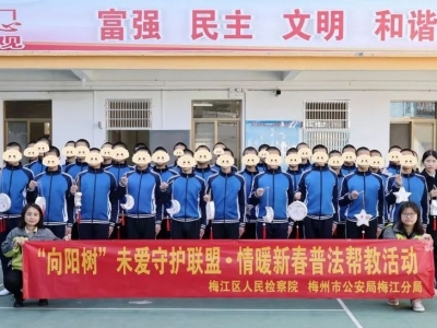 梅江区人民检察院开展“向阳树”未爱守护联盟·情暖新春普法帮教活动