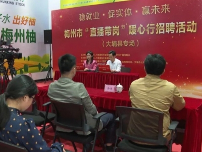 “直播带岗”暖心行招聘活动走进大埔 