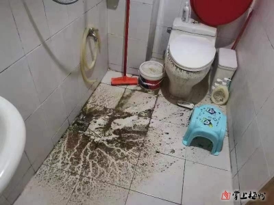 小区旁道路改造后，居民家中两厕所接连堵塞！沟通多日才解决…