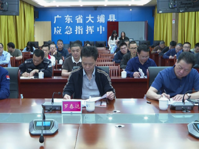 大埔县组织收听收看全省全市清明假期安全防范视频调度会议