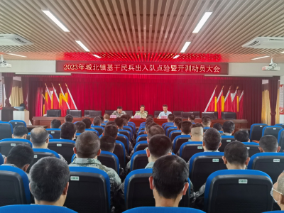 梅江区城北镇人武部举行基干民兵出入队仪式