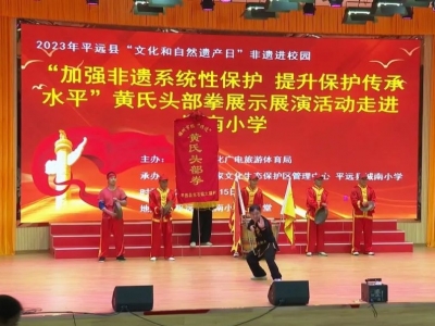 市级非遗项目《黄氏头部拳》展示展演走进平远县城南小学