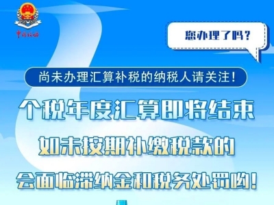 提醒！个税年度汇算本月结束，未按期补税将收滞纳金