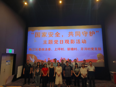 梅江区委政法委联合结对共建村开展主题党日观影活动