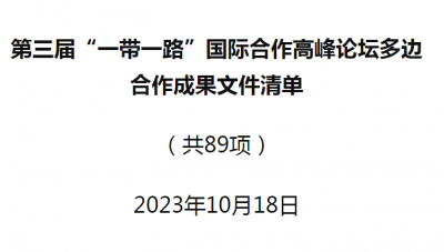 第三届“一带一路”国际合作高峰论坛多边合作成果文件清单（附件一全文）