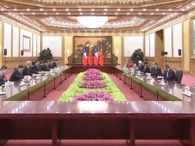 独家视频丨习近平同智利总统博里奇会谈