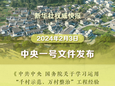 2024年中央一号文件公布 提出推进乡村全面振兴“路线图”
