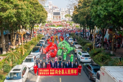 听锣鼓齐鸣，赏花环龙舞...今日，大埔县城热闹极了！