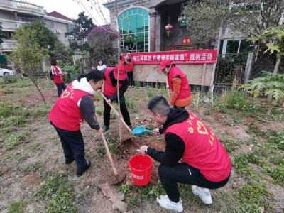 梅江区新塘村新时代文明实践站开展植树活动