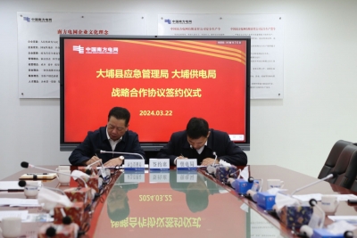 探索政企合作新模式！大埔供电局与大埔县应急管理局签订战略合作协议 