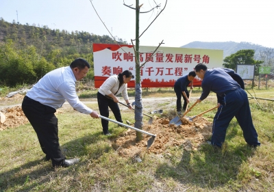 梅州市人大常委会机关开展主题林建设活动