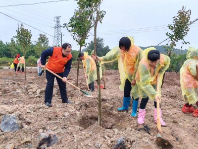 “建设绿美梅州、共建美好家园”植树活动在蕉岭县暗石村举行