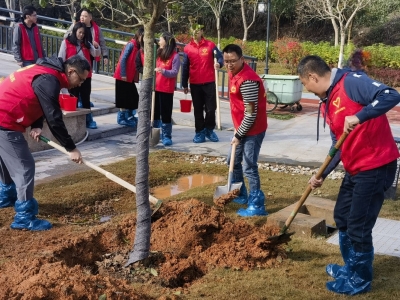 梅州市粤运公司与梅州日报社联合开展“助力百千万工程 共建绿美梅州”植树活动