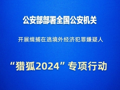 公安部部署“猎狐2024”专项行动