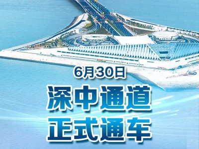 深中通道正式通车 首批社会车辆通过收费站