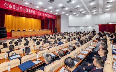 全市传达学习贯彻党的二十届三中全会精神干部大会召开