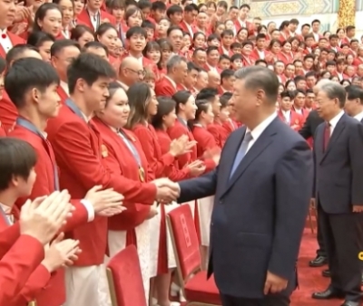 时政现场说丨用更好的成绩回报祖国 为建设体育强国再立新功
