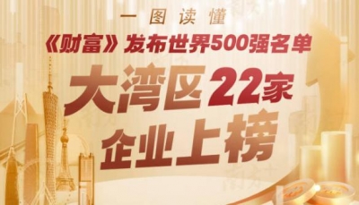 22家大湾区企业上榜《财富》世界500强，比亚迪提升69位