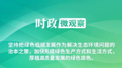 时政微观察丨厚植高质量发展的绿色底色