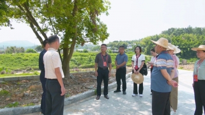 在平远的省、市人大代表调研“百千万工程”典型镇村建设和绿美平远生态建设