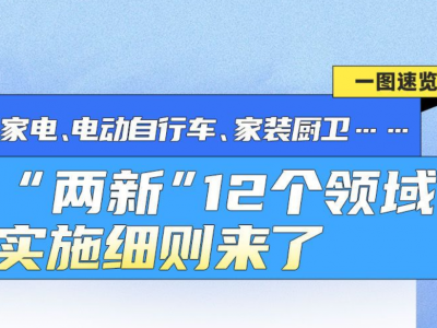 汽车、家电、电动自行车、家装厨卫……“两新”12个领域实施细则来了