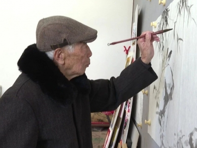 画笔绘传奇 心境铸长寿！访百岁艺术大师谢广海