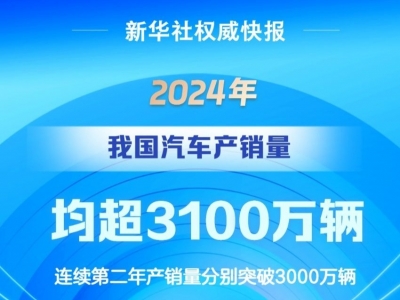 2024年我国汽车产销量均超3100万辆