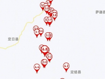 西藏定日地震，截至今日8时共记录到余震515次