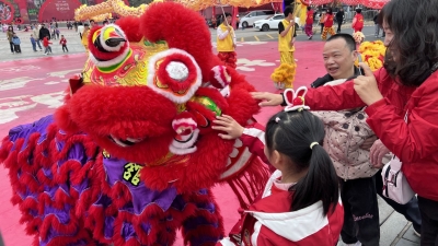 舞龙舞狮齐上阵 喜迎蛇年“开门红”！龙腾狮舞闹新春在梅城院士广场举行