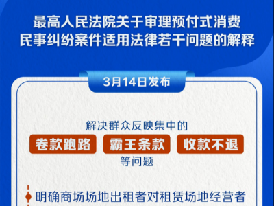 事关预付式消费，最高法发布司法解释