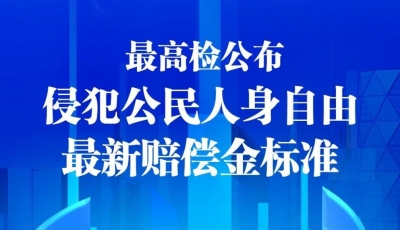 每日475.52元！最高检公布最新侵犯公民人身自由的赔偿金标准