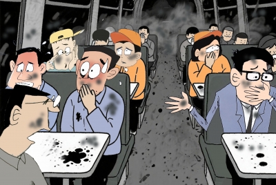 漫画|列车过隧道 乘客变“煤蛋蛋”