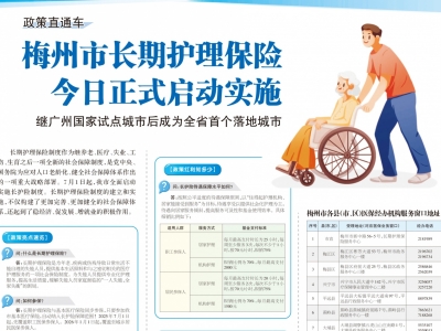 梅州市长期护理保险今日正式启动实施！一文带你详细了解→