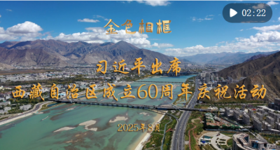 金色相框：习近平出席西藏自治区成立60周年庆祝活动