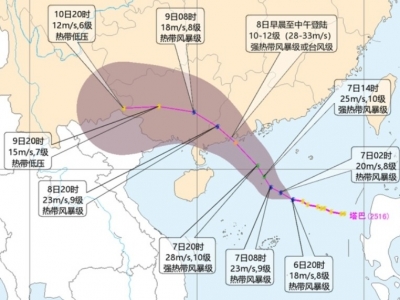 第16号台风“塔巴”正式生成，7日起广东海陆将有严重风雨
