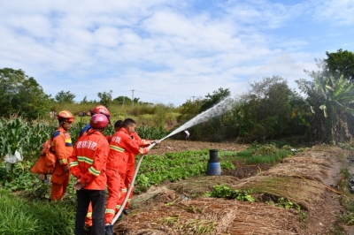 兴宁市龙田镇举办森林防灭火应急处置演练