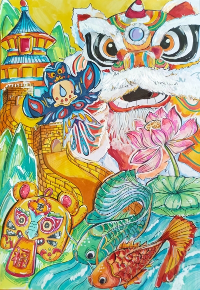  梅雁中学初二曾汝菲丨绘画