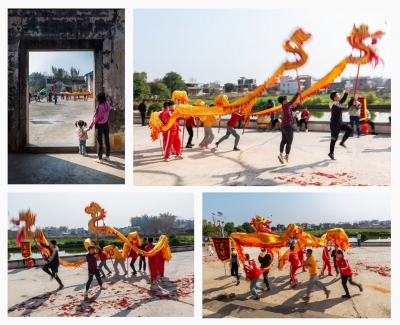 为迎新春到 舞龙练起来（组图）廖小兴/摄