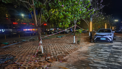 梅城一小区门口绿地改停车位引争议，被有关部门叫停