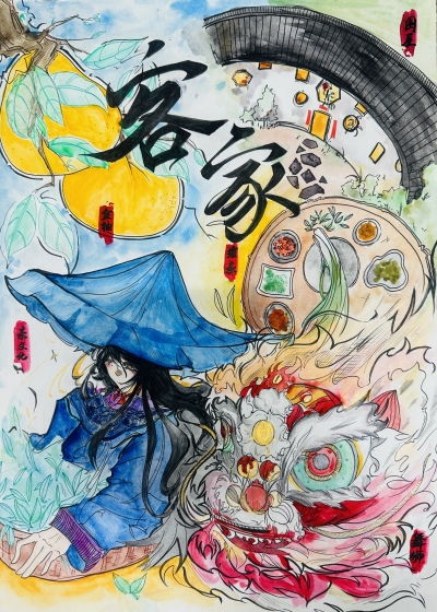 梅雁中学蓝榆沫丨 绘画　