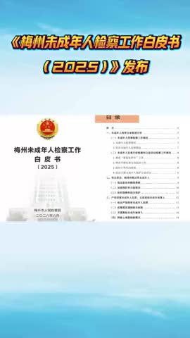 梅州V视丨《梅州未成年人检察工作白皮书（2025）》发布