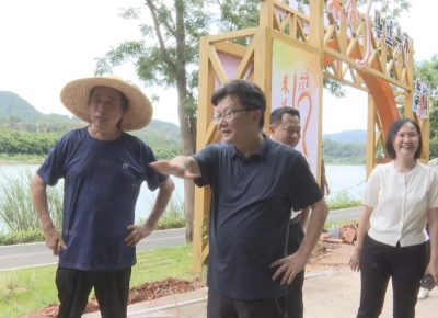 刘鸿涛到蕉岭县长潭调研第二届大地艺术季和米香湾建设工作