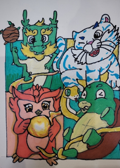 梅县区程江镇中心小学黄诗姗丨绘画